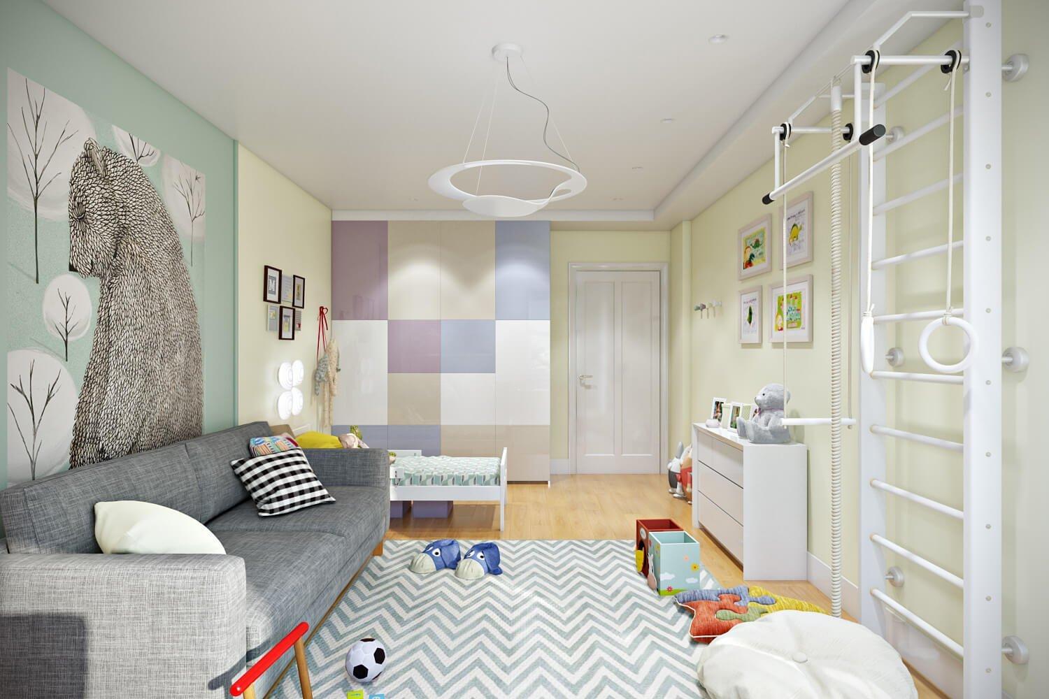Дизайн интерьера детской комнаты в двухкомнатной квартире