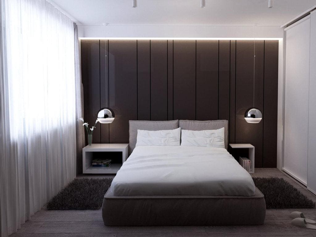 Маленькая спальня с интерьером минимализм