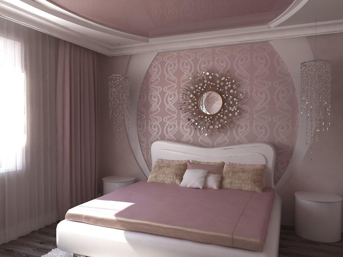 интерьер спальни в малиновом цвете